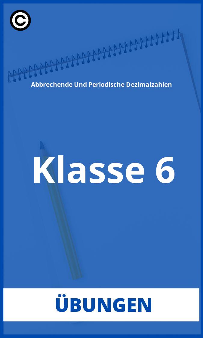 Abbrechende Und Periodische Dezimalzahlen Klasse 6 Übungen PDF