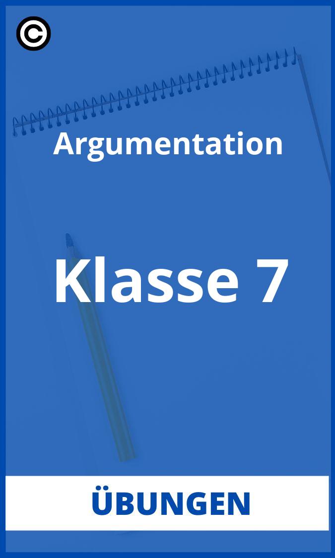 Argumentation Übungen Klasse 7 PDF