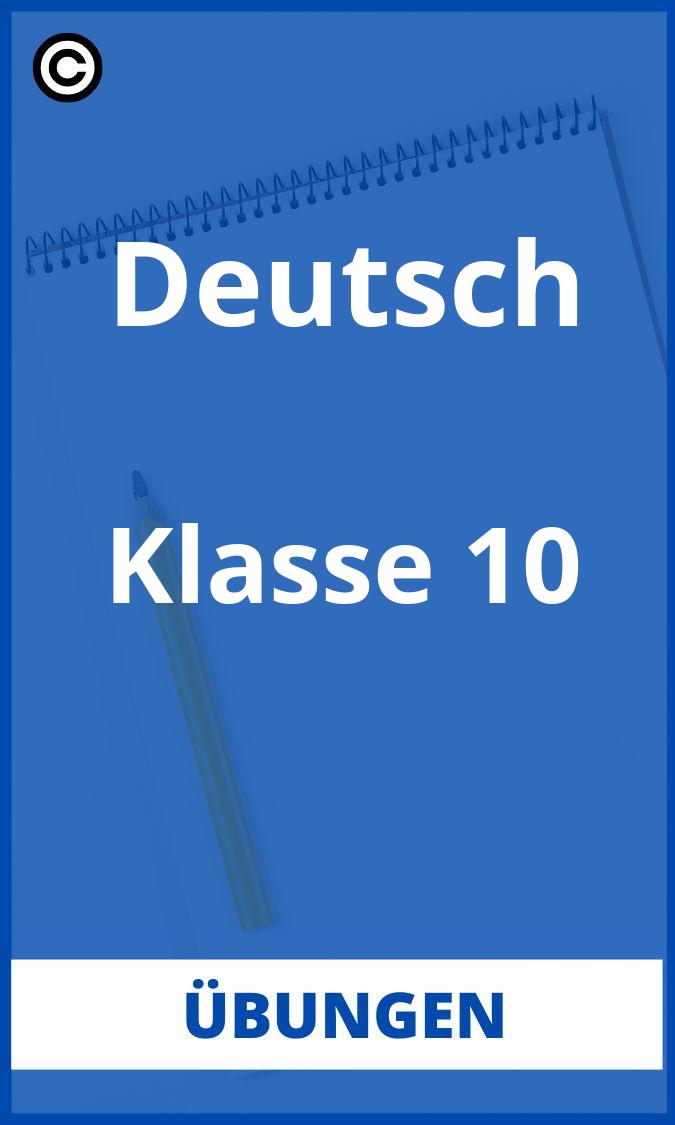 Deutsch Klasse 10 Übungen PDF