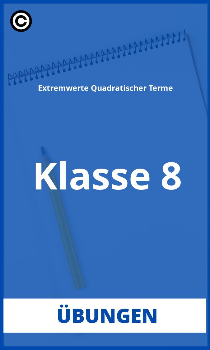 Extremwerte Quadratischer Terme 8. Klasse Übungen PDF