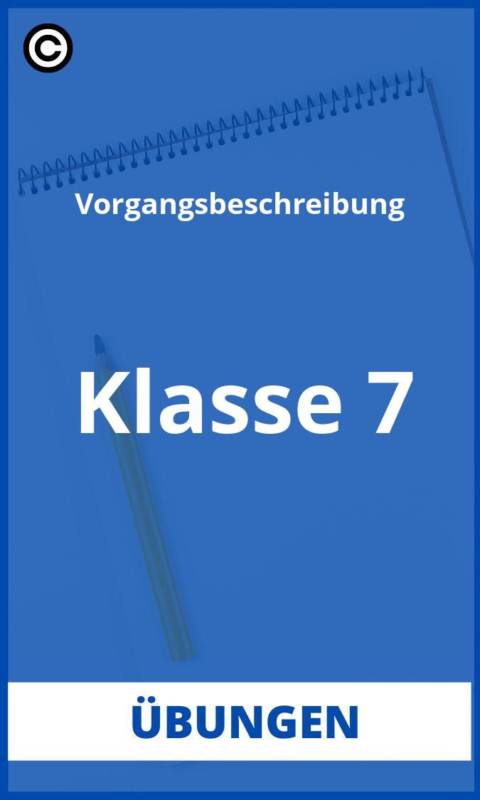 Vorgangsbeschreibung Klasse 7 Übungen PDF