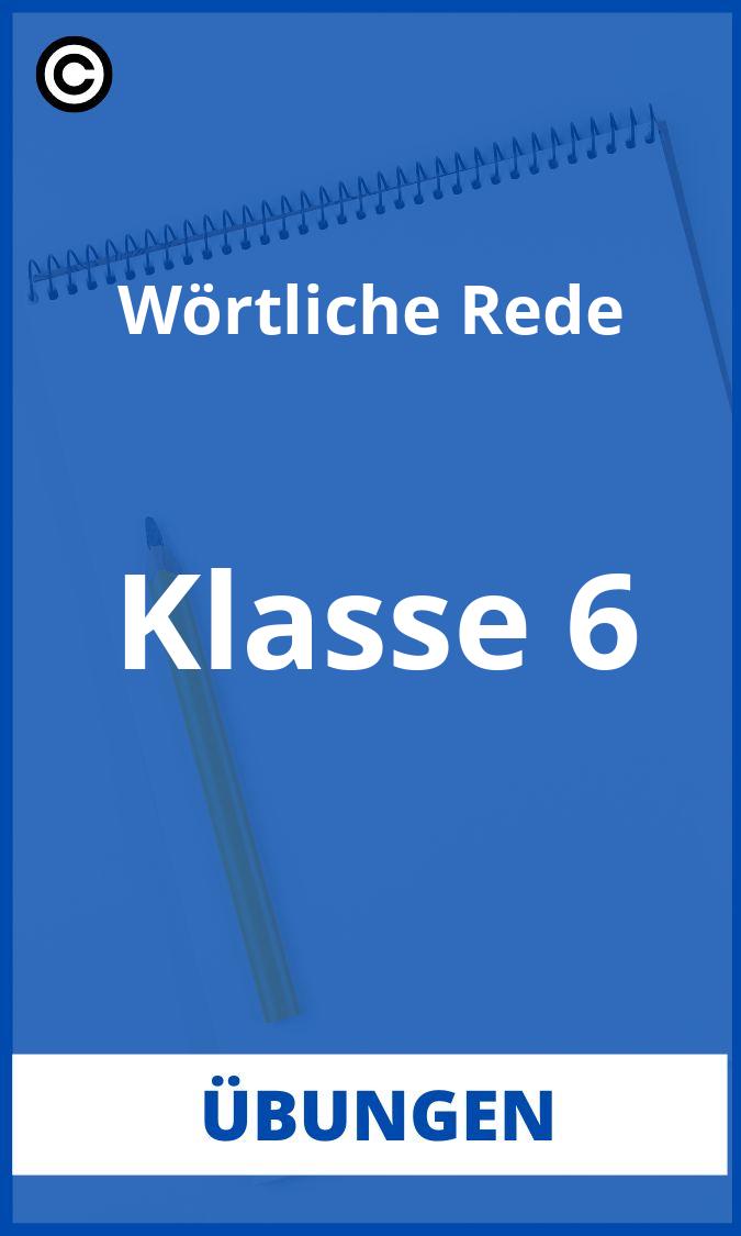 Wörtliche Rede 6 Klasse Übungen PDF